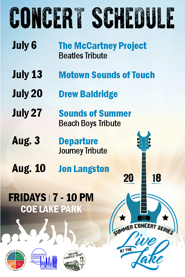 Live at the Lake Schedule Sign for Coe Lake