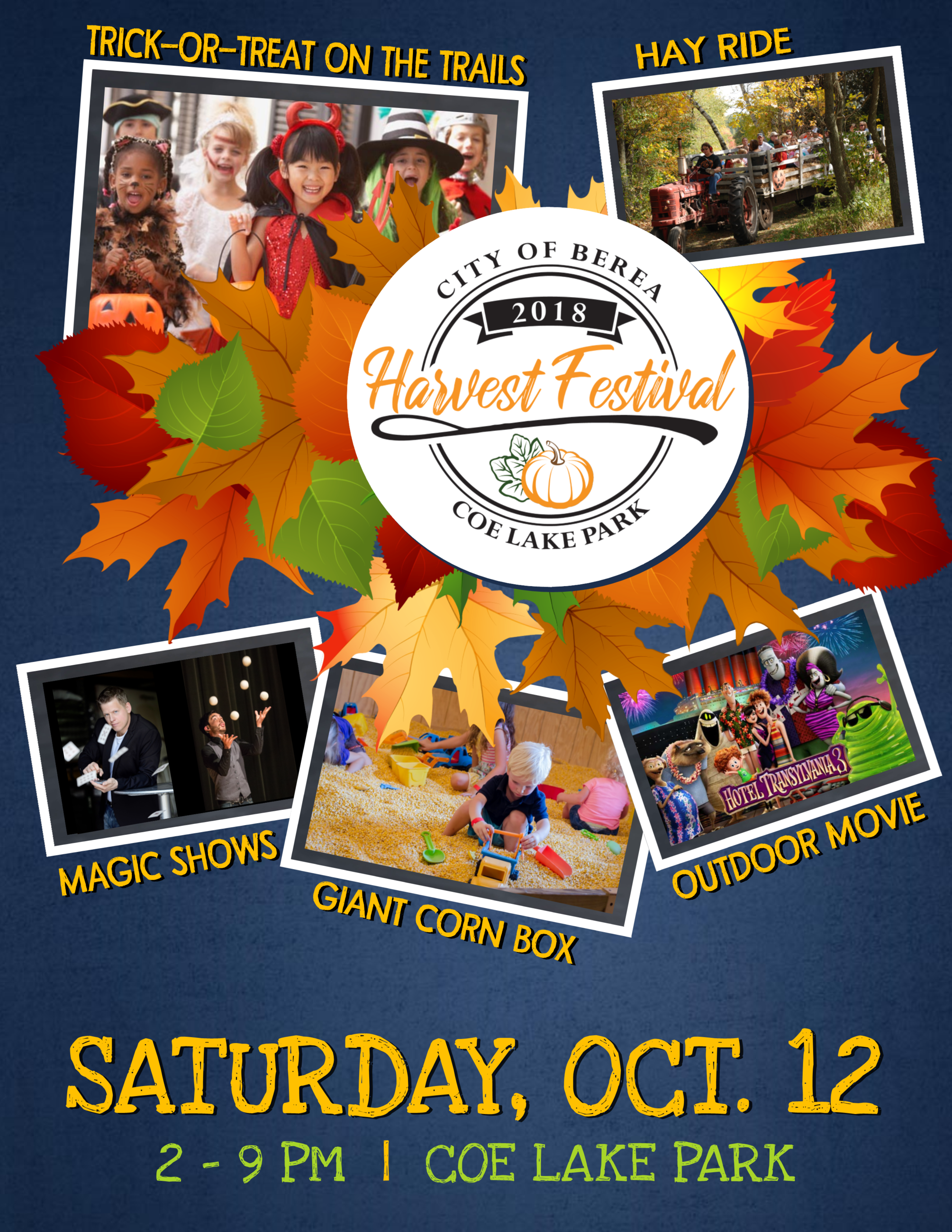 Harvest Fest Flyer with picutres and schedule of events