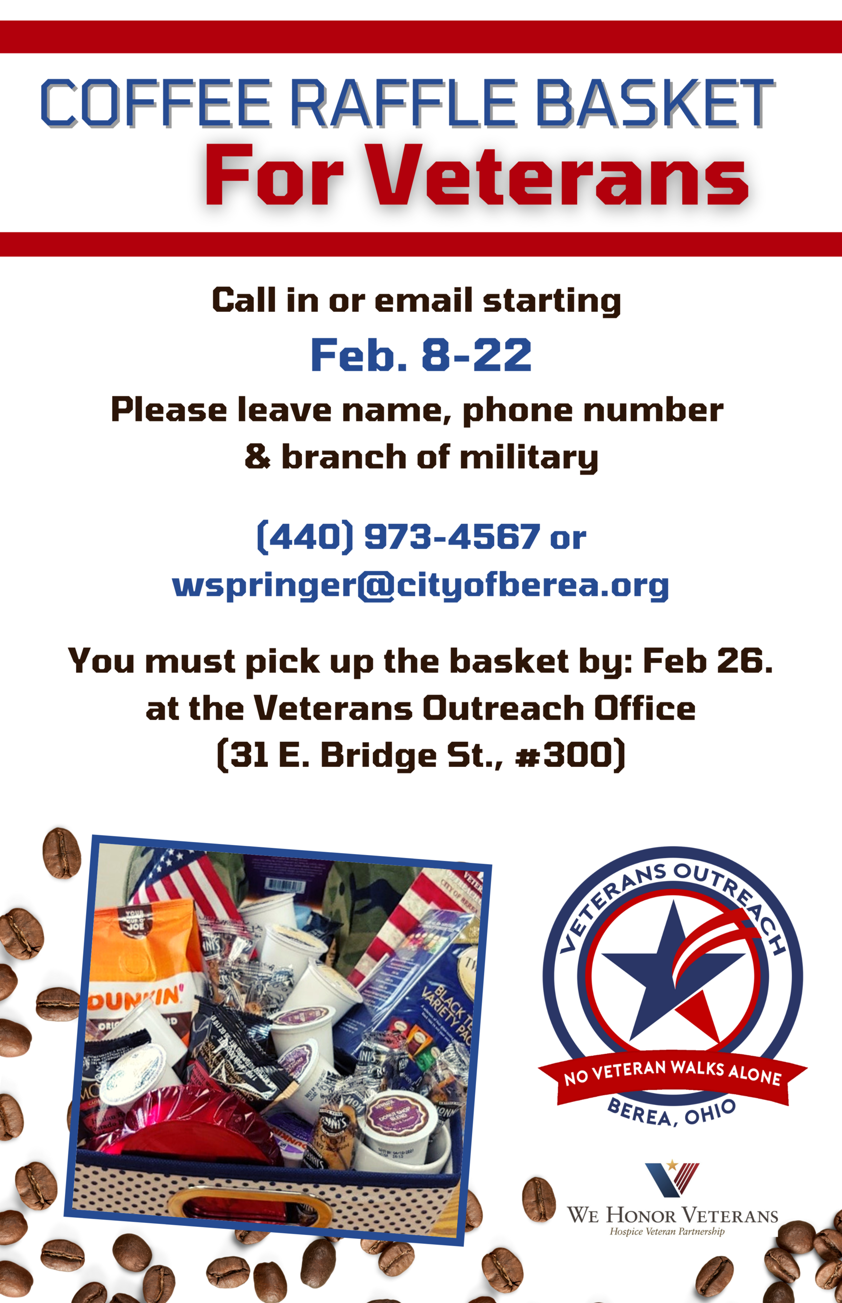 Coffee Raffle Basket for Veterans